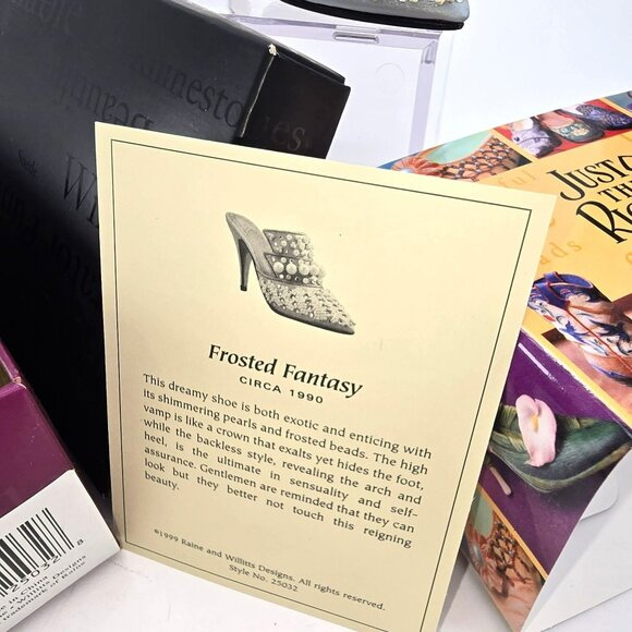 Pearl & Rhinestone Embellished Shoe Figurine Circa 1990 "Frosted Fantasy" PR608 - Picture 5 of 11